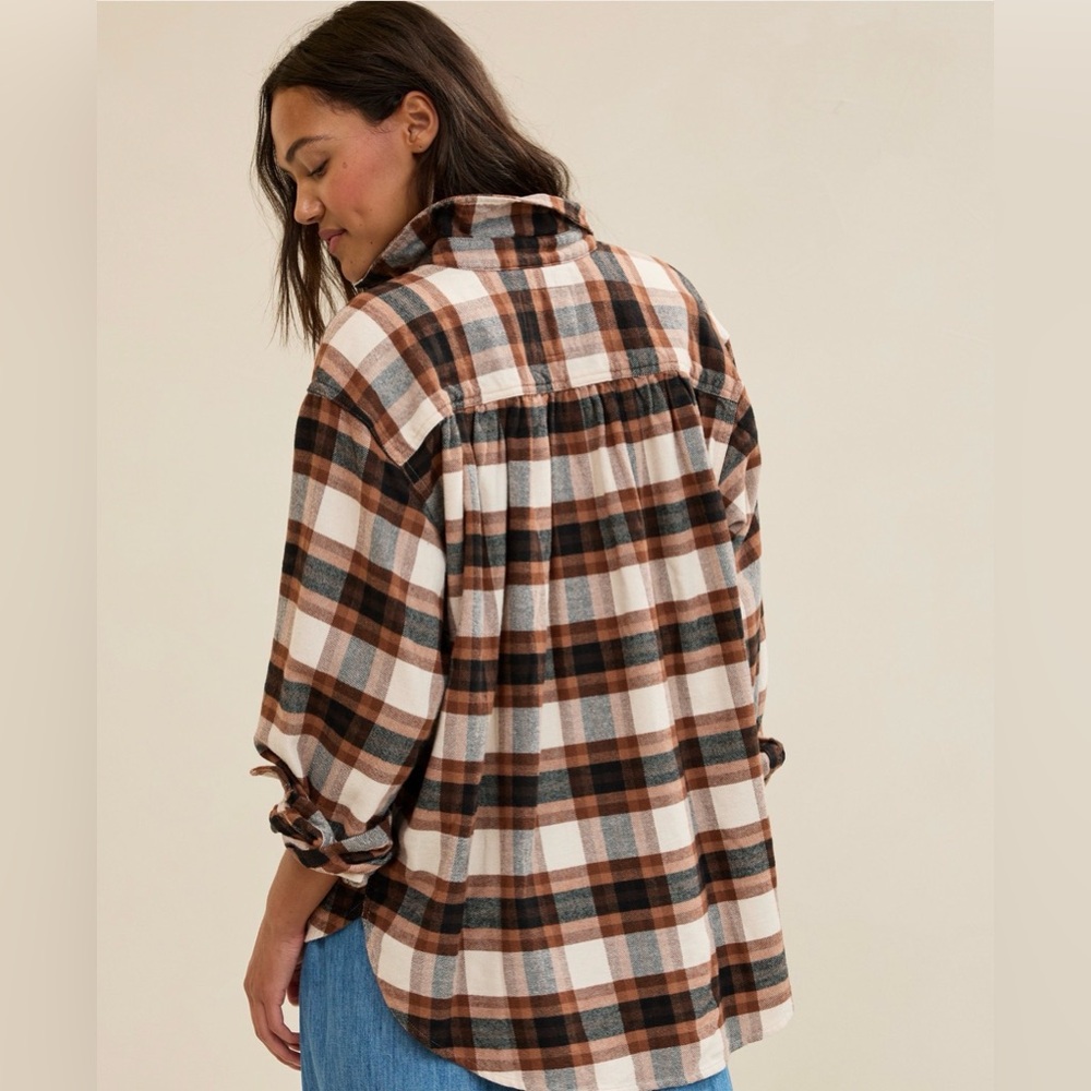 ⭐️NWOT⭐️ Aerie Anytime Fave Flannel Button Down Shirt - Picture 2 of 8